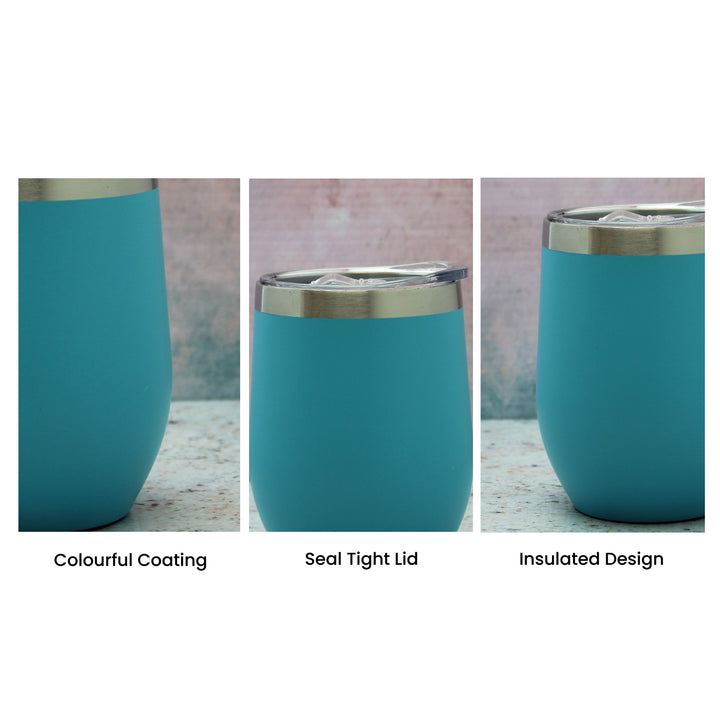 Engraved Light Blue Insulated Travel Cup - part of the Personalised Travel Cups & Mugs collection