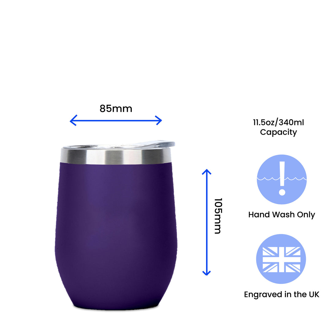 Engraved Purple Insulated Travel Cup - part of the Gifts Finder Personalised Travel Cups & Mugs collection