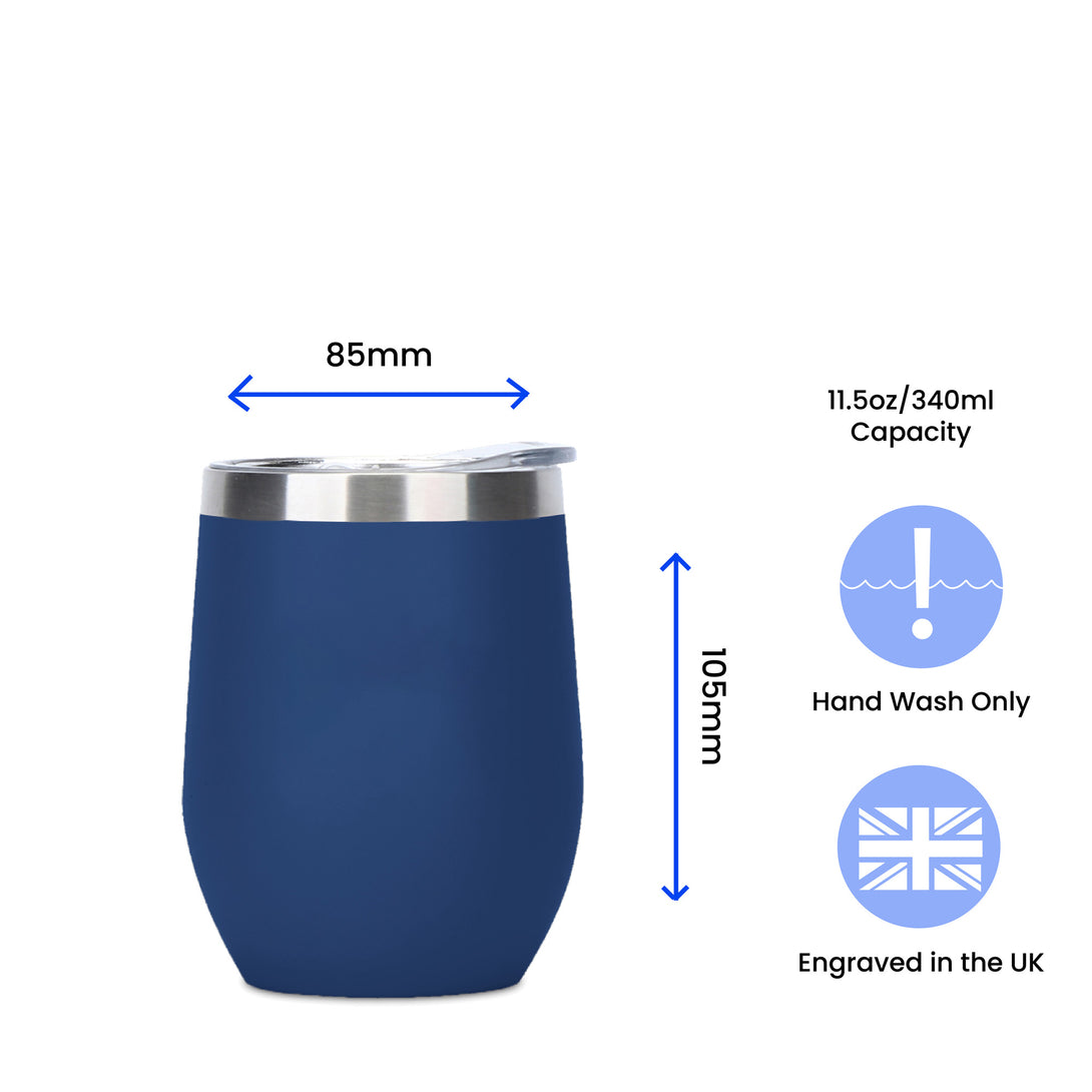 Engraved Dark Blue Insulated Travel Cup - part of the Gifts Finder Personalised Travel Cups & Mugs collection