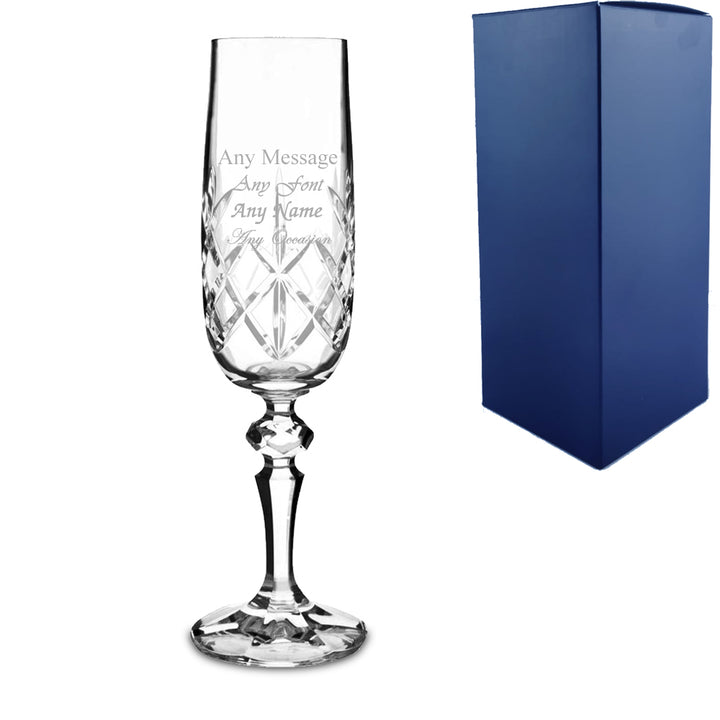 Engraved 180ml Flamenco Crystalite Panel Champagne Flute - part of the Gifts Finder  collection