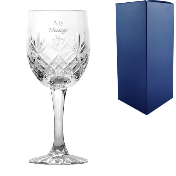 Engraved 285ml Blenheim Lead Crystal Full Cut Goblet Image 1