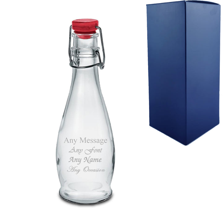 Engraved 355ml Round Red Cap Swing Top Bottle - part of the Gifts Finder  collection