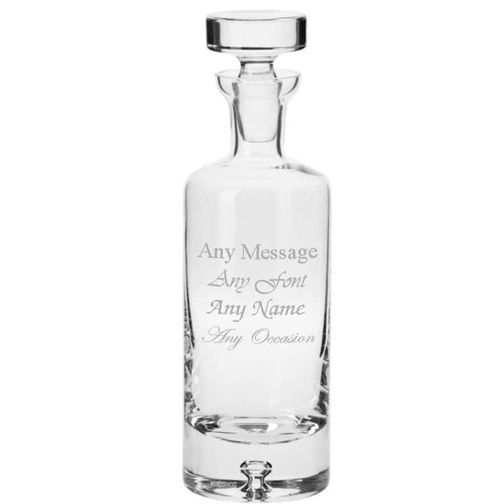 Engraved 750ml Handmade Bubble Base Arran Round Decanter