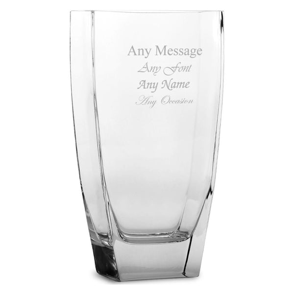 Engraved 27cm Handmade Rectangular Vase - part of the Gifts Finder  collection