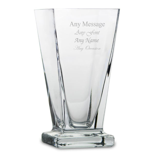 Engraved 22.5cm Handmade Tapered Footed Vase - part of the Gifts Finder  collection