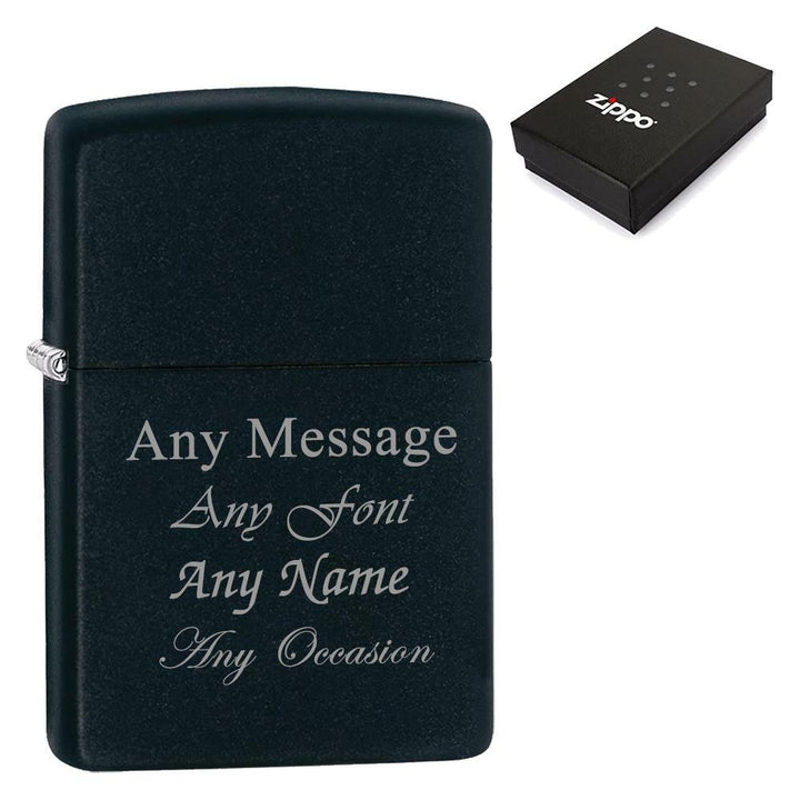 Engraved Black Matte Zippo Lighter - part of the Gifts Finder  collection