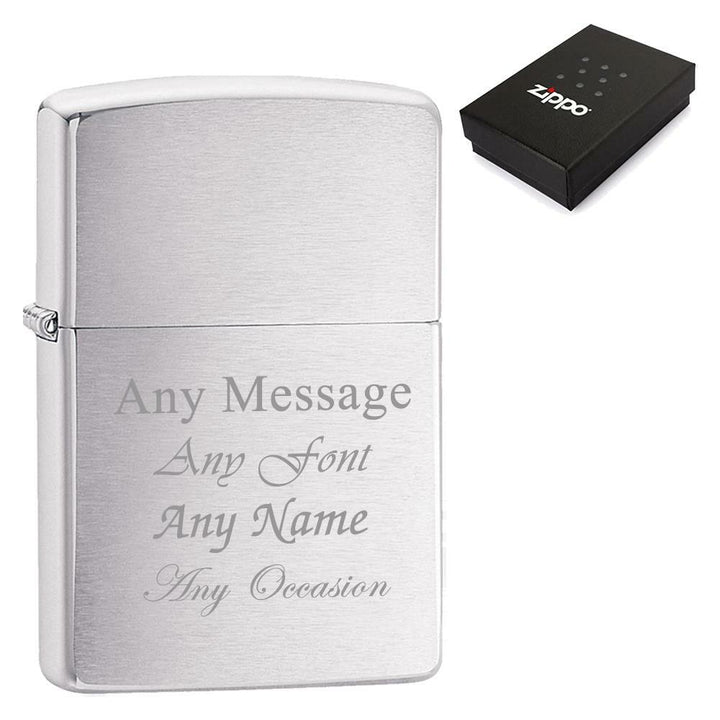 Engraved Brushed Chrome Zippo Lighter - part of the Gifts Finder  collection