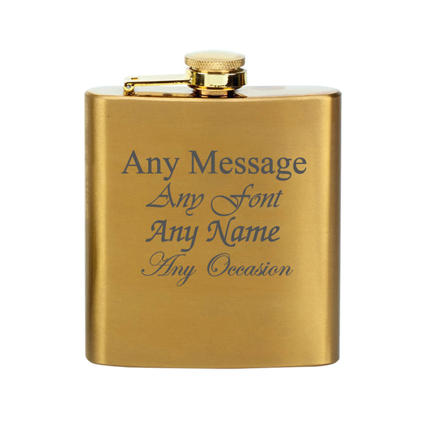 Engraved Brass 6Oz Hip Flask - part of the  collection