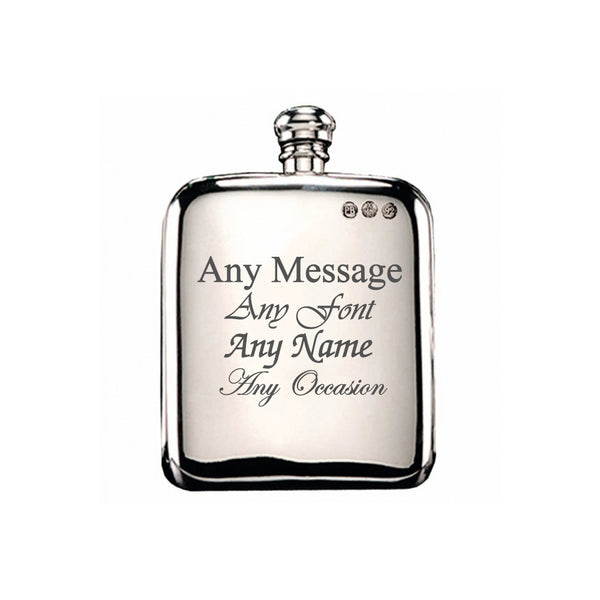 Engraved 4oz Pewter Hip Flask Image 1