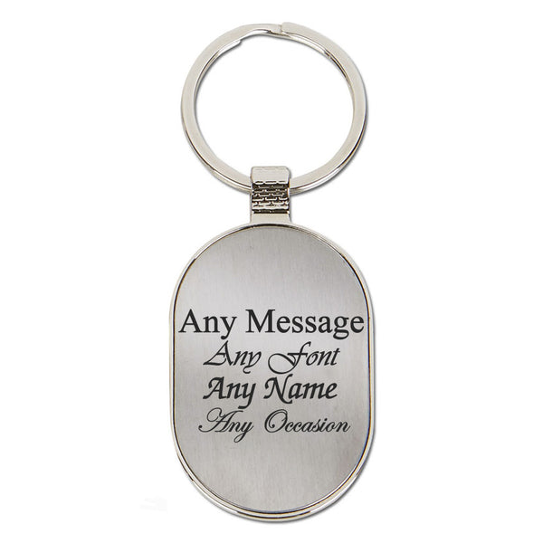 Engraved Large Oval Keyring - part of the  collection