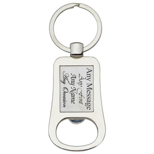 Engraved Rounded Edge Bottle Opener Keyring - part of the  collection