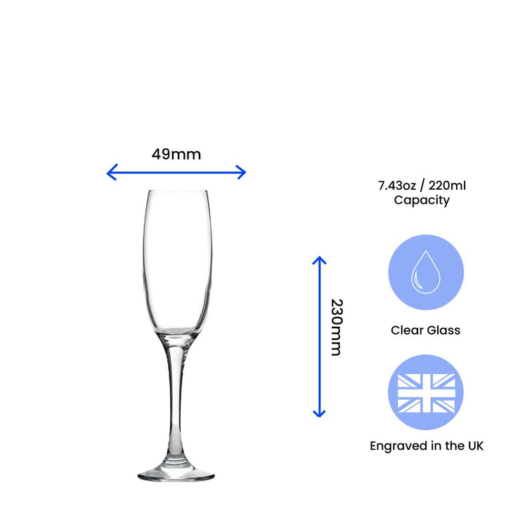 Engraved Anniversary champagne flute, Gift Boxed Image 3