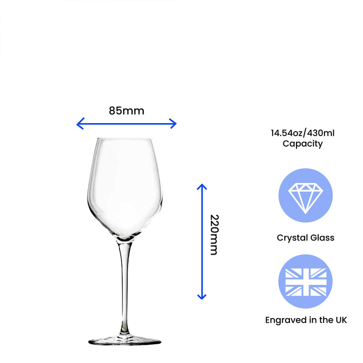 Engraved 430ml Inalto Tre Sensi Wine Glass - part of the Gifts Finder  collection