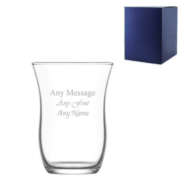 Engraved 95ml Glass Tea and coffee Cup with Gift Box - part of the Gifts Finder  collection