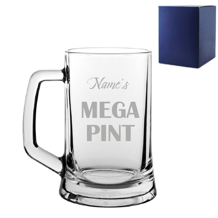 Personalised Engraved Mega Pint Beer Glass, Novelty Tankard, Bold Design - part of the Gifts Finder  collection