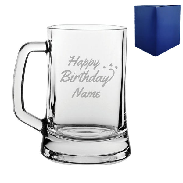 Engraved Happy Birthday Beer Mug, Gift Boxed - part of the  collection