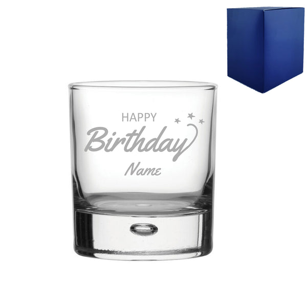 Engraved Happy Birthday Bubble Whisky, Gift Boxed - part of the  collection