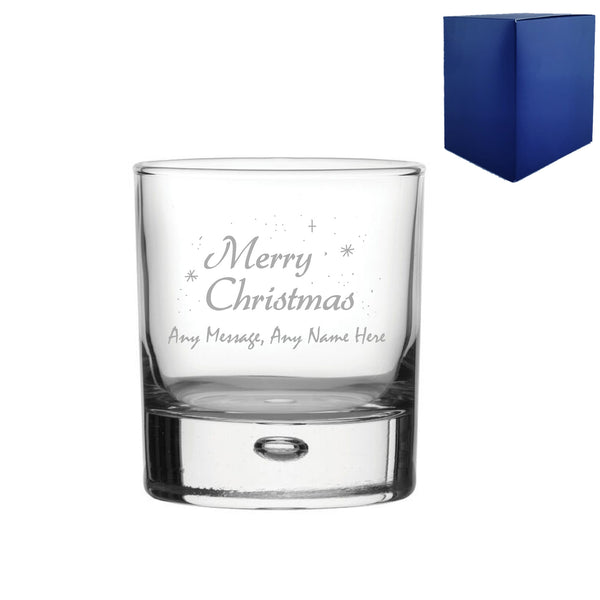 Engraved Merry Christmas Bubble Whisky, Gift Boxed - part of the  collection