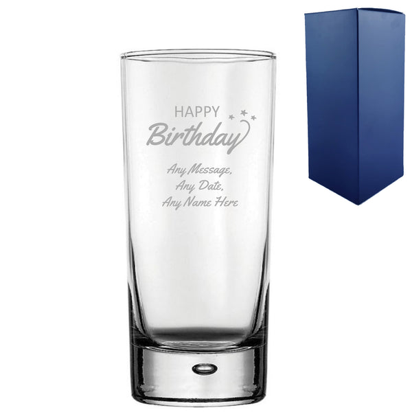 Engraved Happy Birthday Bubble Hiball, Gift Boxed - part of the  collection