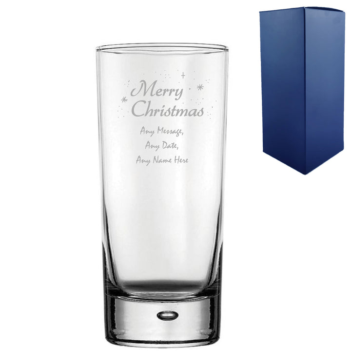 Engraved Merry Christmas Bubble Hiball, Gift Boxed Image 1