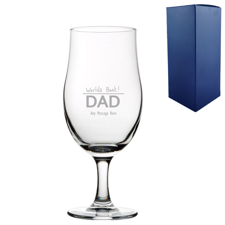 Engraved Fathers Day Draft Stemmed Beer Glass, Gift Boxed - part of the  collection