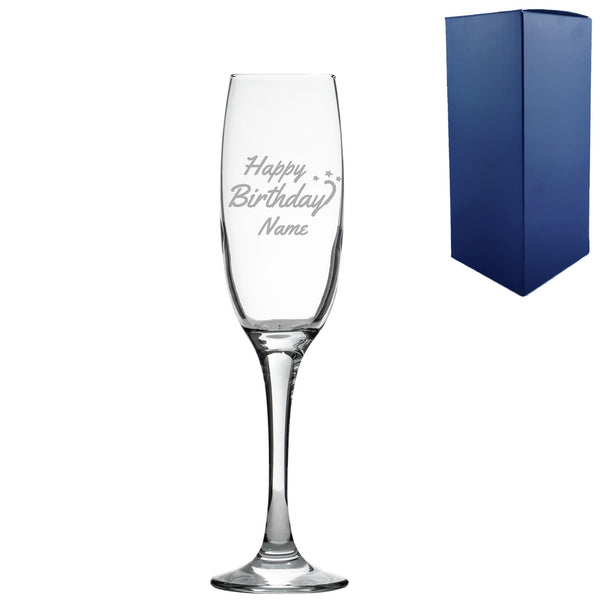 Engraved Happy Birthday Champagne Flute, Gift Boxed - part of the  collection