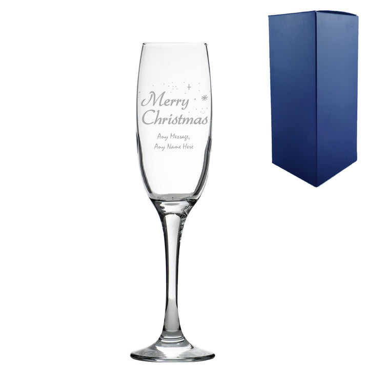 Engraved Merry Christmas Champagne Flute, Gift Boxed - part of the  collection