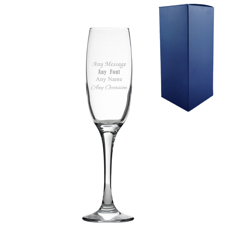 Engraved Any Message Champagne Flute, Gift Boxed - part of the  collection