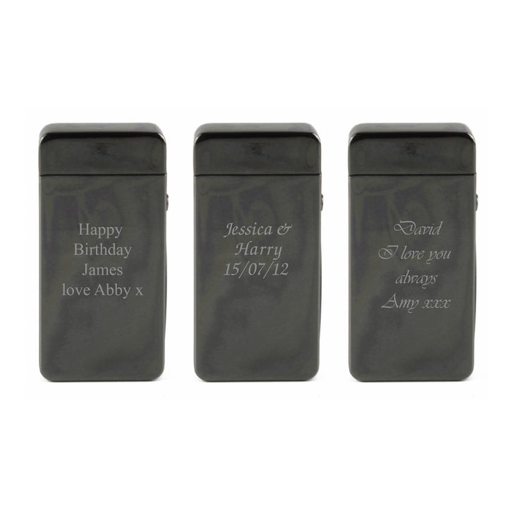 Engraved Electric Arc Lighter, Black, Any Message, Gift Boxed Image 4