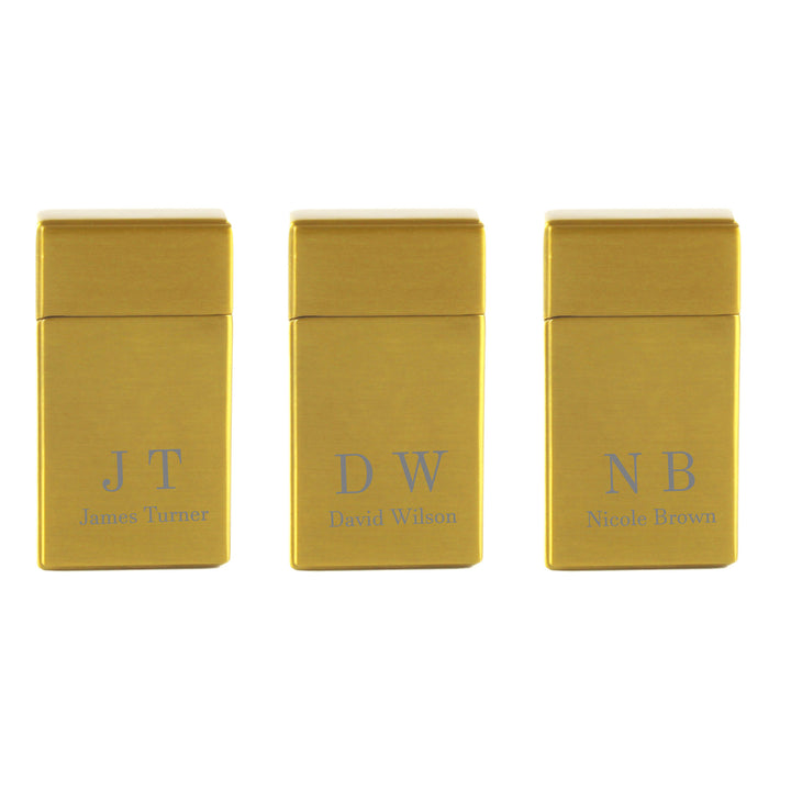 Engraved Jet Gas Lighter Gold Initials Gift Boxed Image 4