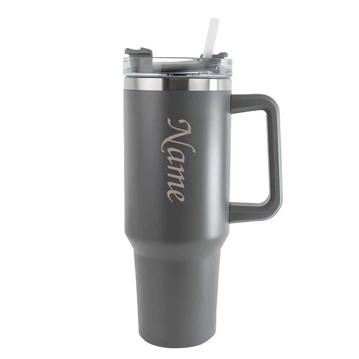 Engraved Extra Large Grey Travel Cup 40oz/1135ml, Any Name