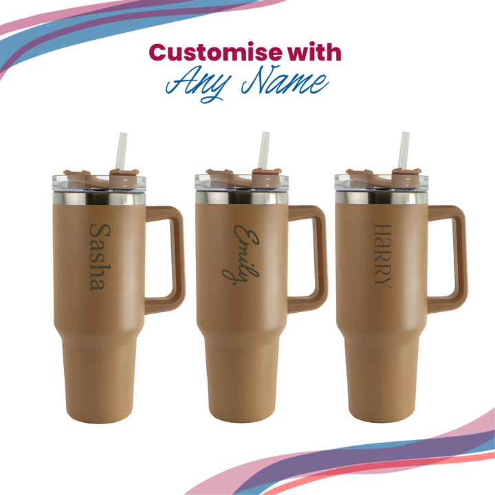 Engraved Extra Large Brown Travel Cup 40oz/1135ml, Any Name