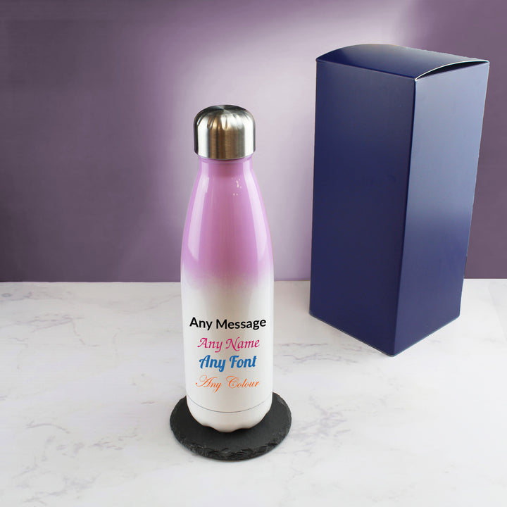 Printed Lilac Gradient Thermal Bottle, Any Message, Stainless Steel 500ml/17oz