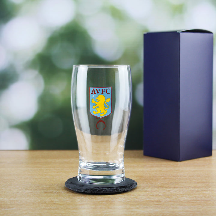 Engraved Aston Villa 20oz Tulip Pint Glass, Gift Boxed