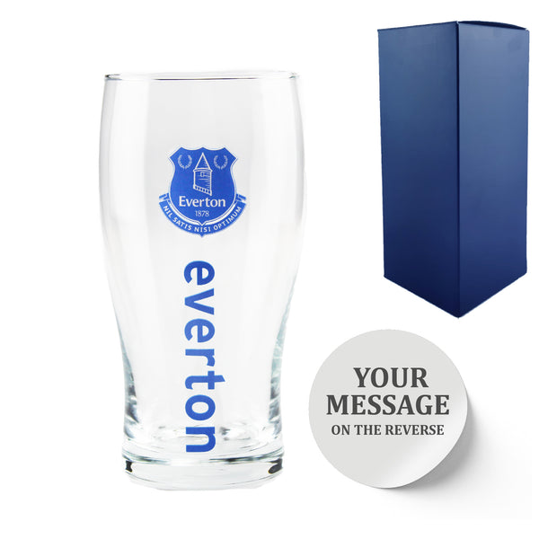 Buy Engraved Everton 20oz Tulip Pint Glass, Gift Boxed at www.giftsfinder.co.uk