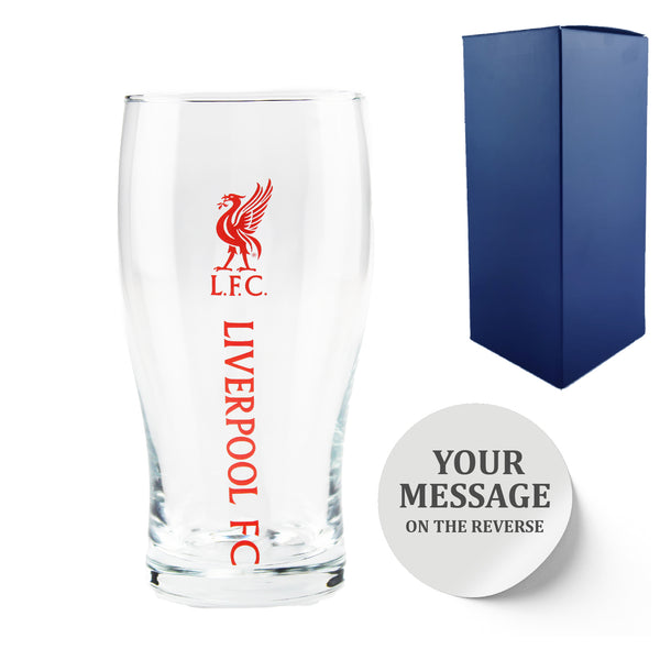 Buy Engraved Liverpool 20oz Tulip Pint Glass, Gift Boxed at www.giftsfinder.co.uk