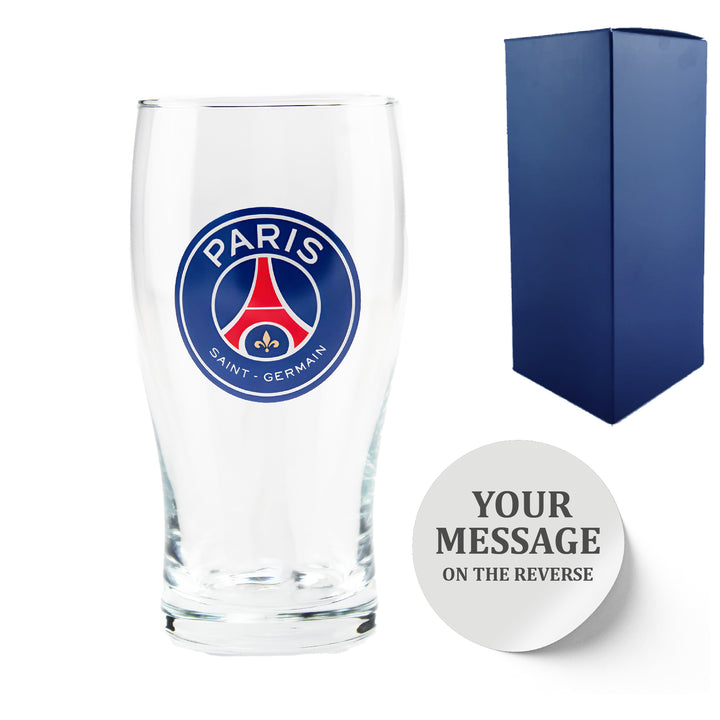 Engraved PSG 20oz Tulip Pint Glass, Gift Boxed - part of the Personalised Beer Pint Glasses And Tankards collection