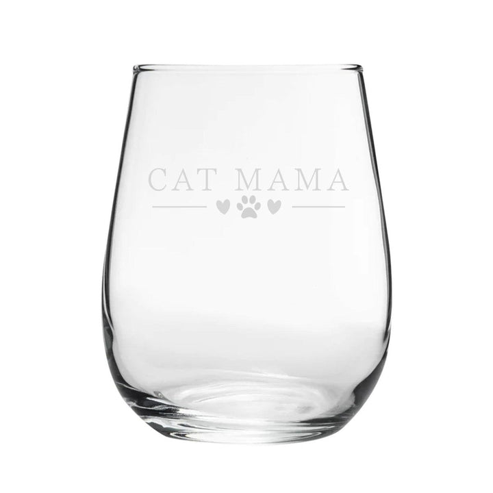 Cat Mama - Engraved Novelty Stemless Wine Gin Tumbler () available to buy now at www.giftsfinder.co.uk