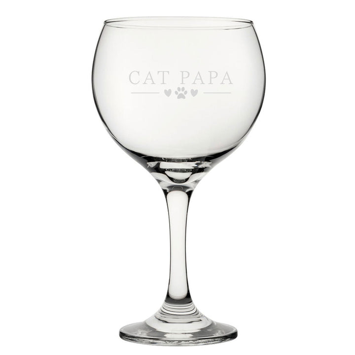 Cat Papa - Engraved Novelty Gin Balloon Cocktail Glass () available to buy now at www.giftsfinder.co.uk