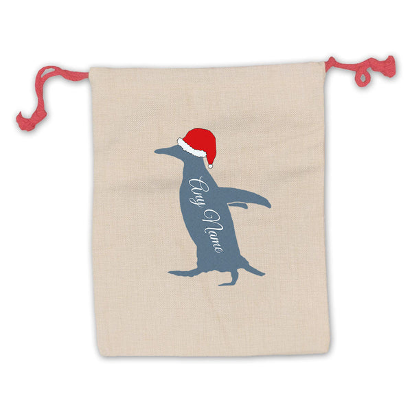 Christmas Presents Sack with Christmas Penguin Design - available to buy online at www.giftsfinder.co.uk