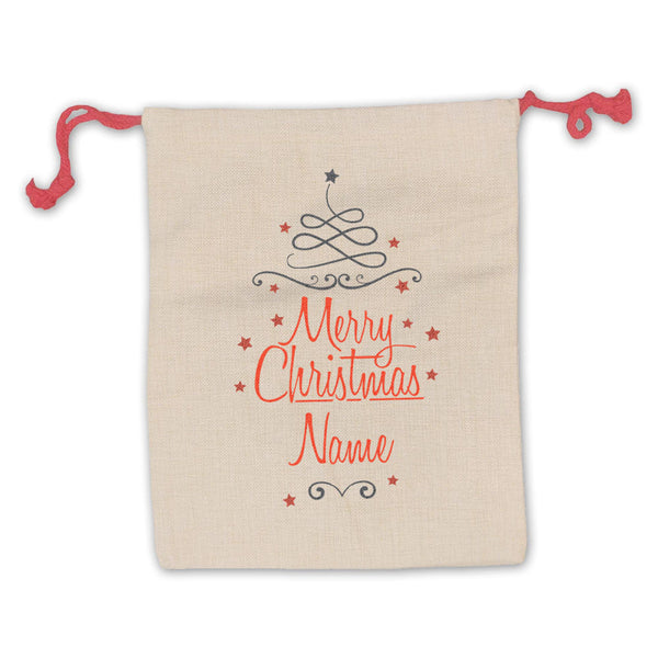 Christmas Presents Sack with Merry Christmas Design - available to buy online at www.giftsfinder.co.uk