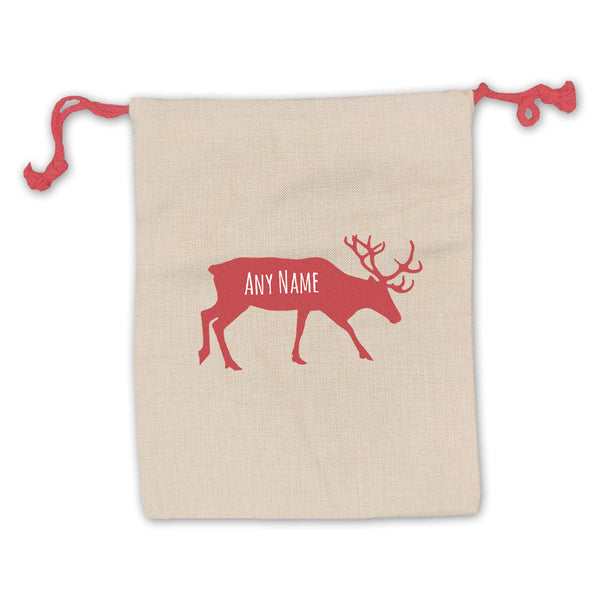 Christmas Presents Sack with Reindeer Design - available to buy online at www.giftsfinder.co.uk