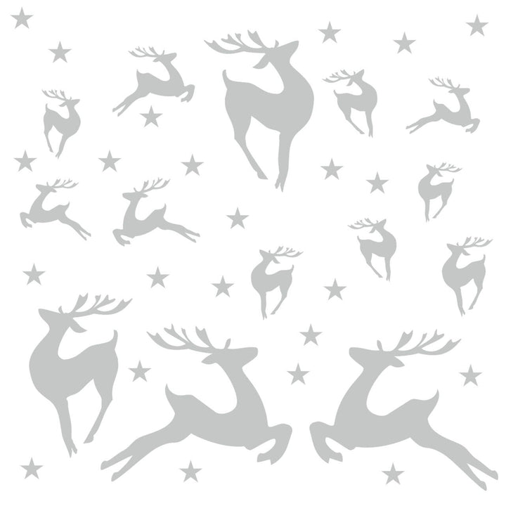 Christmas Reindeer Window Cling Stickers - Reusable available to buy at www.giftsfinder.co.uk