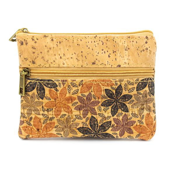 Colour Flower Motif Cork Leather Wallet (Personalised Wallets) available to buy now at www.giftsfinder.co.uk