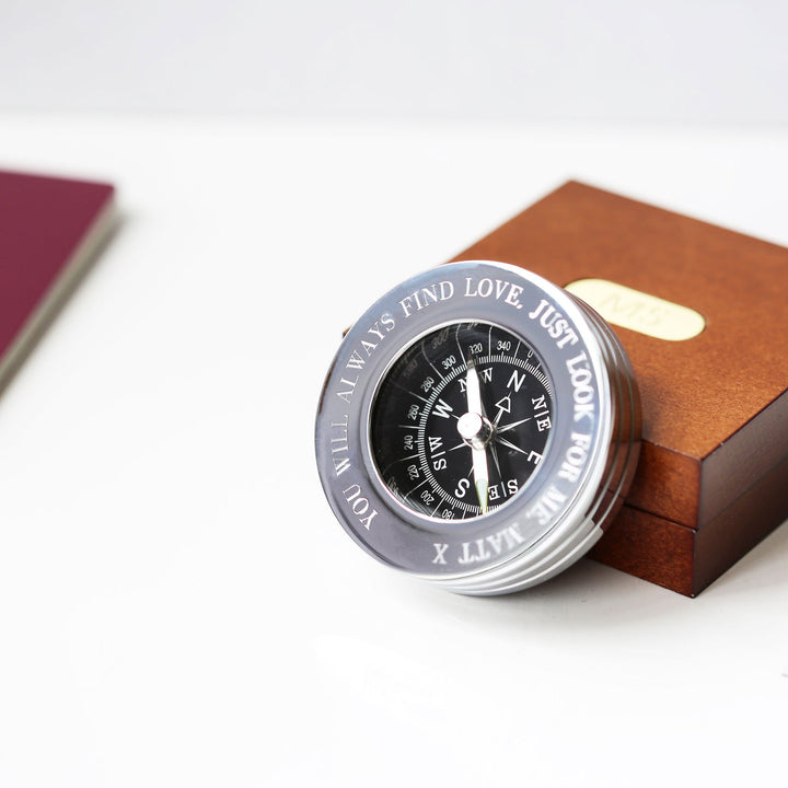 Compass Personalised With Timber Box - part of the Gifts Finder Personalised Compasses collection