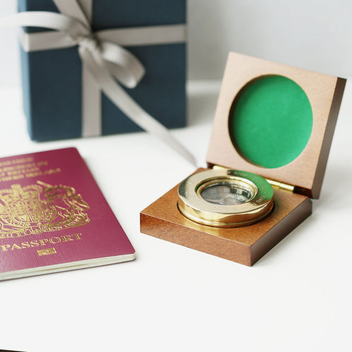 Compass Personalised With Timber Box - part of the Gifts Finder Personalised Compasses collection