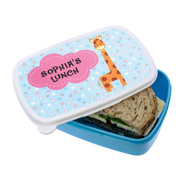 Cute Giraffe Character Lunch Box (Personalised Children's Lunch Boxes) available to buy now at www.giftsfinder.co.uk