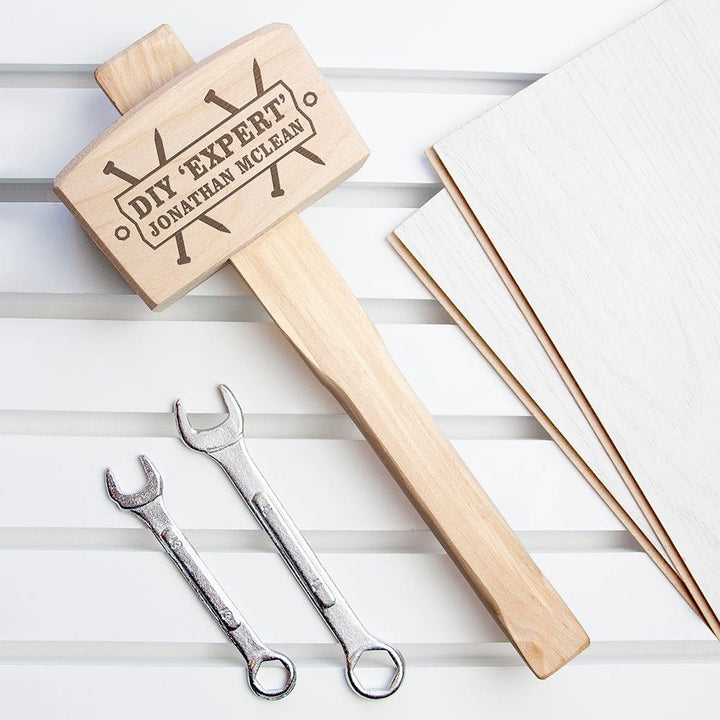 DIY 'Expert' Personalised Wooden Mallet in gift category 