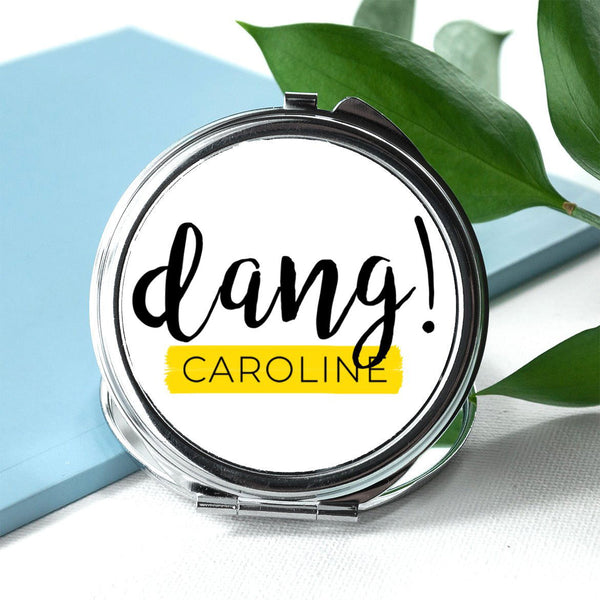 Dang Round Compact Mirror (Personalised Compact Mirrors) available to buy now at www.giftsfinder.co.uk