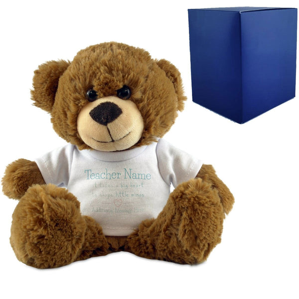 Dark Brown Teddy Bear with A Big Heart Shapes Little Minds Design () available to buy now at www.giftsfinder.co.uk